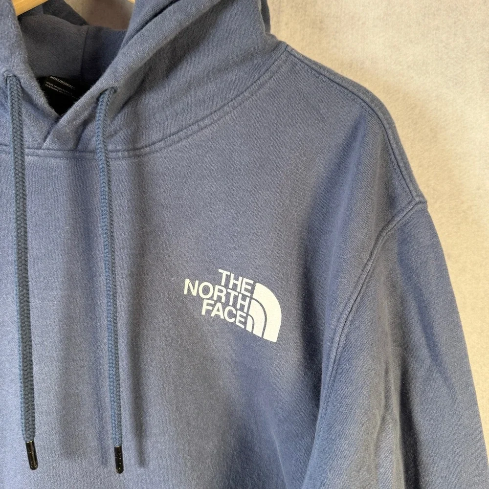 The North Face Mens Blue‎ Hoodie Box Logo Never Stop Exploring XL